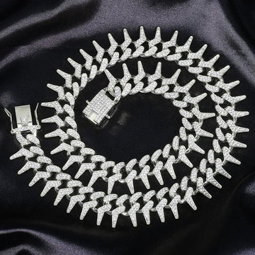 Iced Out Rivet Spike Chain