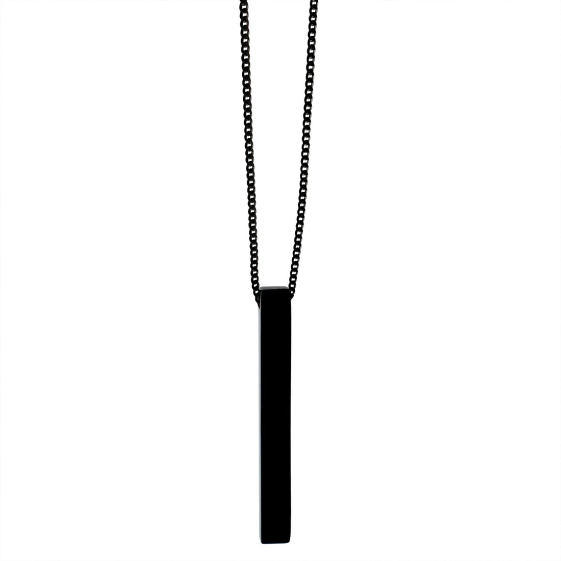 Black Bar Pendant With Sleek Chain